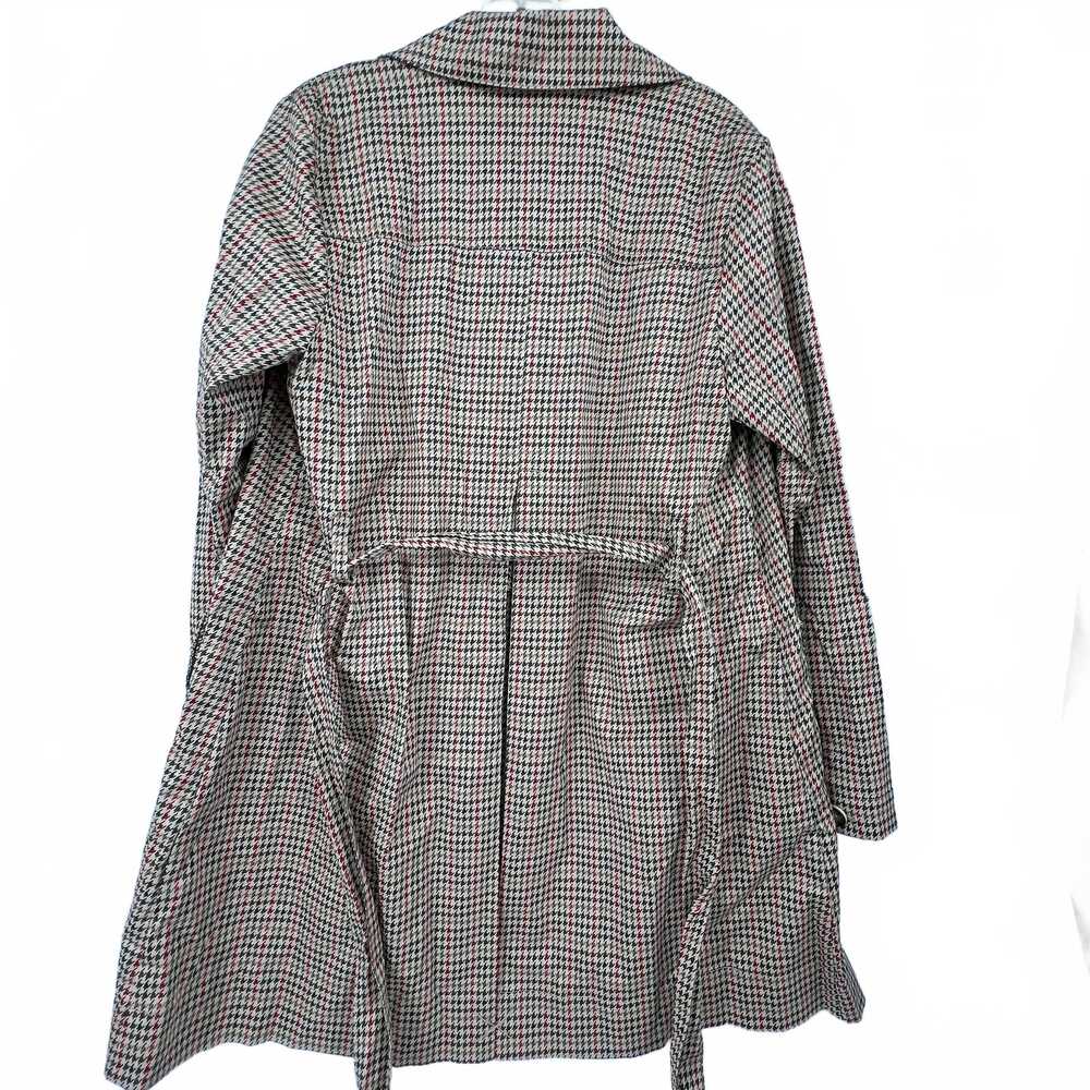 Cabi Red Tan Trench Coat Houndstooth Pockets | Womens S - Picture 2 of 8